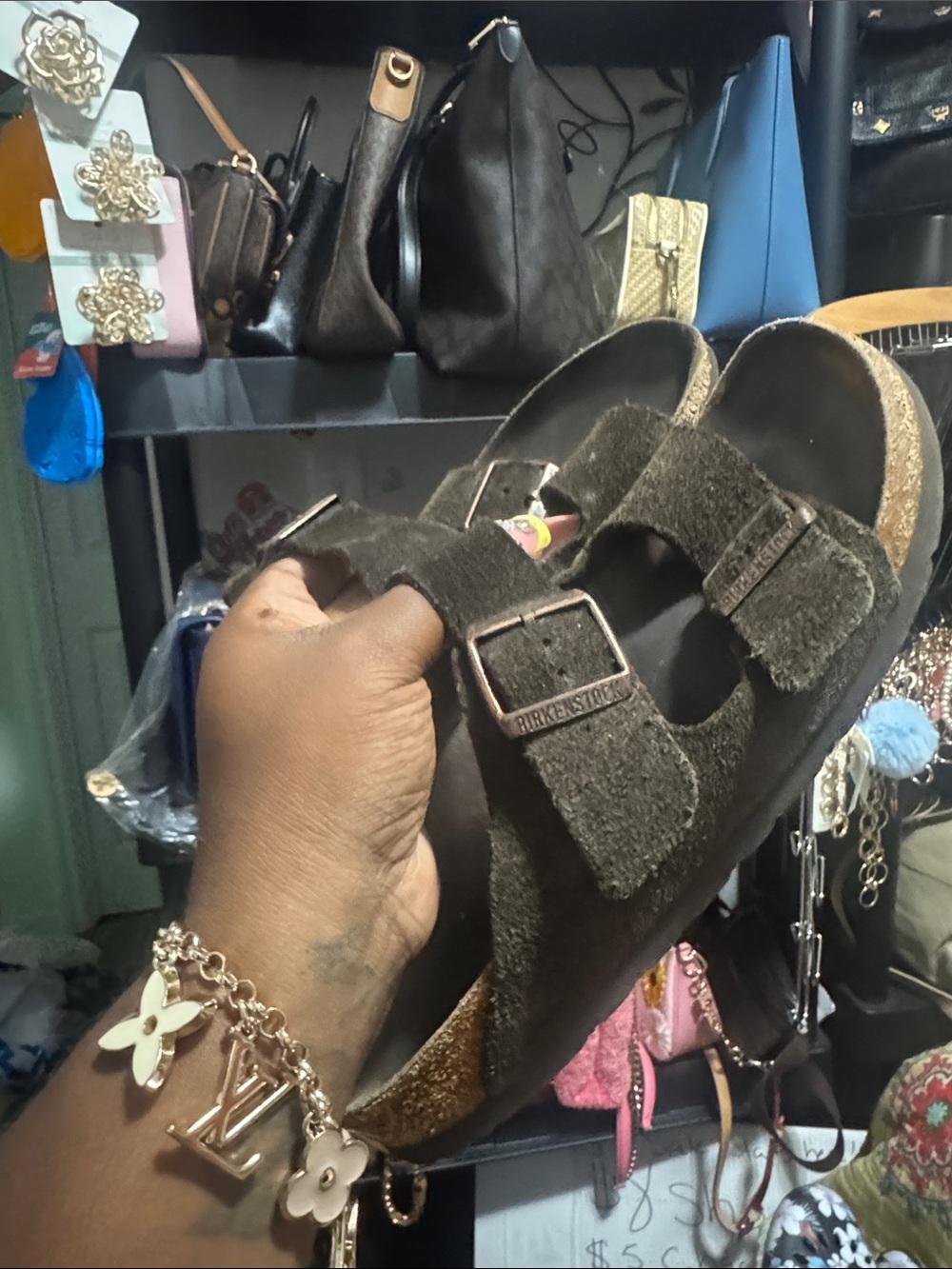 Birkenstock Arizona Suede Two-Strap Sandals - Brown